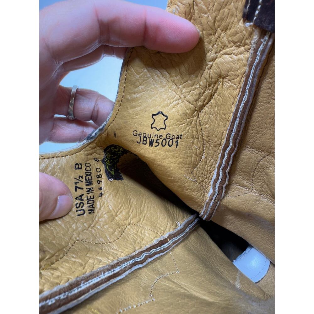 JB Dillon Brown Women’s Genuine GOAT Cowboy Western Boots Sz 7.5 B JBW5001 - Picture 7 of 12